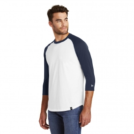New Era NEA104 Heritage Blend 3/4-Sleeve Baseball Raglan Tee - True Navy/White