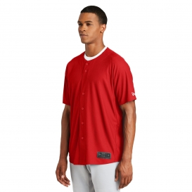 New Era NEA220 Diamond Era Full-Button Jersey - Scarlet