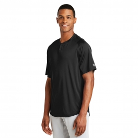 New Era NEA221 Diamond Era 2-Button Jersey - Black