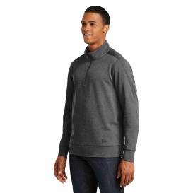 New Era NEA512 Tri-Blend Fleece 1/4-Zip Pullover - Black Heather