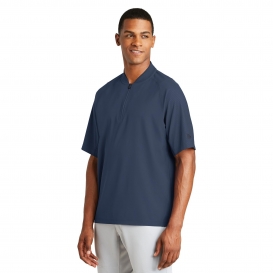 New Era NEA600 Cage Short Sleeve 1/4-Zip Jacket - True Navy