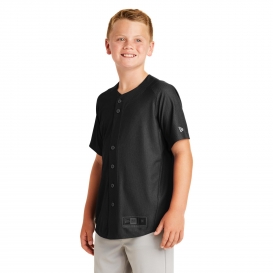 New Era YNEA220 Youth Diamond Era Full-Button Jersey - Black