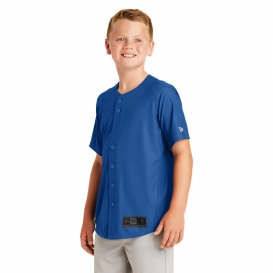 New Era YNEA220 Youth Diamond Era Full-Button Jersey - Royal