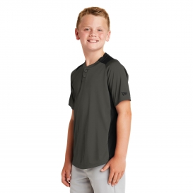 New Era YNEA221 Youth Diamond Era 2-Button Jersey - Graphite/Black