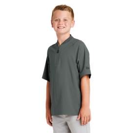 New Era YNEA600 Youth Cage Short Sleeve 1/4-Zip Jacket - Graphite