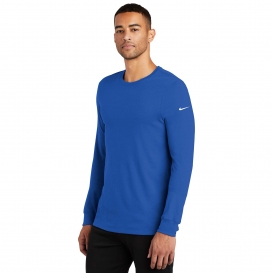 Nike NKBQ5230 Dri-FIT Cotton/Poly Long Sleeve Tee - Rush Blue