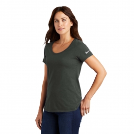 Nike NKBQ5234 Ladies Dri-FIT Cotton/Poly Scoop Neck Tee - Anthracite