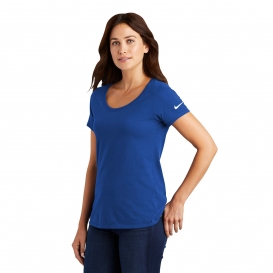 Nike NKBQ5234 Ladies Dri-FIT Cotton/Poly Scoop Neck Tee - Rush Blue