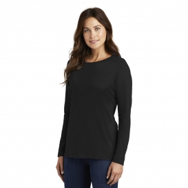 Nike NKCD7300 Ladies Core Cotton Long Sleeve Tee - Black | FullSource.com