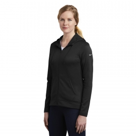 Nike NKAH6264 Ladies Therma-FIT Full-Zip Fleece Hoodie - Black