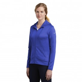 Nike NKAH6264 Ladies Therma-FIT Full-Zip Fleece Hoodie - Game Royal
