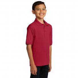 Port & Company KP55Y Youth Core Blend Jersey Knit Polo - Red