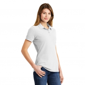 Port & Company LKP1500 Ladies Combed Ring Spun Pique Polo - White