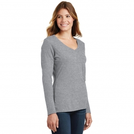 Port & Company LPC450VLS Ladies Long Sleeve Fan Favorite V-Neck Tee ...