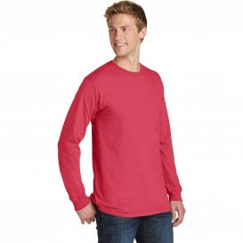 Port & Company PC099LS Beach Wash Garment-Dyed Long Sleeve Tee - Poppy