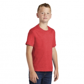 Port & Company PC455Y Youth Fan Favorite Blend Tee - Bright Red Heather