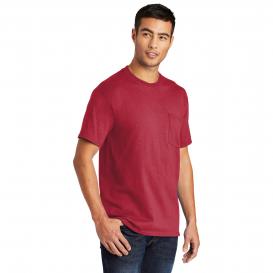 Port & Company PC55PT Tall Core Blend Pocket Tee - Red | Full Source