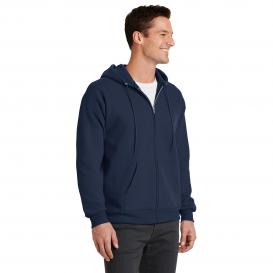 Port & Company PC78ZH Core Fleece Full-Zip Hooded Sweatshirt - Navy ...