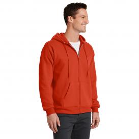 Port & Company PC78ZH Core Fleece Full-Zip Hooded Sweatshirt - Orange
