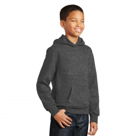 Port & Company PC850YH Youth Fan Favorite Fleece Pullover Hooded Sweatshirt - Dark Heather Grey