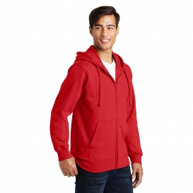 Port & Company PC850ZH Fan Favorite Fleece Full-Zip Hooded Sweatshirt - Bright Red