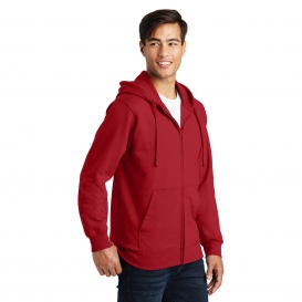 Port & Company PC850ZH Fan Favorite Fleece Full-Zip Hooded Sweatshirt - Team Cardinal