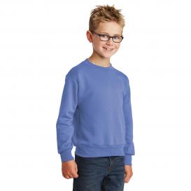 Port & Company PC90Y Youth Core Fleece Crewneck Sweatshirt - Carolina Blue