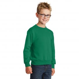 Port & Company PC90Y Youth Core Fleece Crewneck Sweatshirt - Kelly
