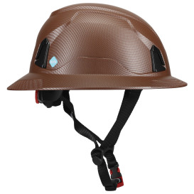 PIP 280-HP1491R-FB Traverse ANSI Type II Full Brim Safety Helmet - Brown Carbon