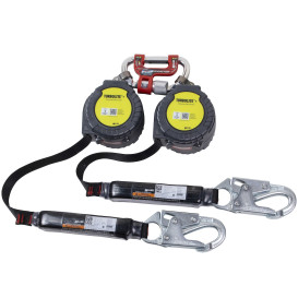 Miller TurboLite + Twin Personal Fall Limiter - G2 Twin Connector - Steel Locking Snap Hook - 6'