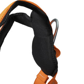 Miller T4777 Titan Contractor Full-Body Harness - Hi‑Viz Webbing - PFL/SRL Connector - Upgraded Lumbar Pad with Back and Side D‑Rings - Tongue Leg Buckles