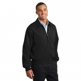 Port Authority J730 Casual Microfiber Jacket - Black/Solid Pewter ...
