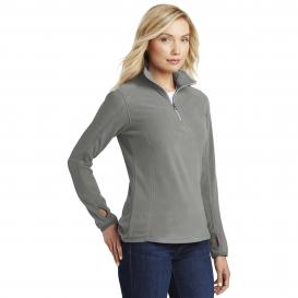 Port Authority L224 Ladies Microfleece 1/2-Zip Pullover - Pearl Grey ...