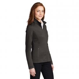 Port Authority L249 Ladies Diamond Heather Fleece Jacket - Dark Charcoal Heather