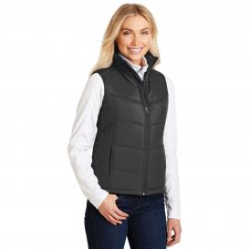 Port Authority L709 Ladies Puffy Vest - Black/Black | Full Source