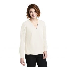 Port Authority LW702 Ladies Wrap Blouse - Ivory Chiffon