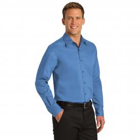 Port Authority S646 Stretch Poplin Shirt - Moonlight Blue