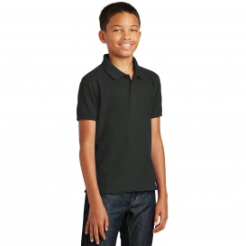 Port Authority Y100 Youth Core Classic Pique Polo - Deep Black