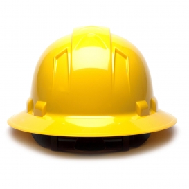 Pyramex HP56130 Ridgeline Full Brim Hard Hat - 6-Point Ratchet Suspension - Yellow