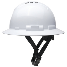 Pyramex HPT256110V Ridgeline T2 Vented Full Brim Hard Hat - 6-Point Ratchet Suspension - White