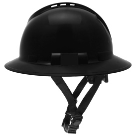 Pyramex HPT256111V Ridgeline T2 Vented Full Brim Hard Hat - 6-Point Ratchet Suspension - Black