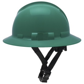 Pyramex HPT256135 Ridgeline T2 Full Brim Hard Hat - 6-Point Ratchet Suspension - Green