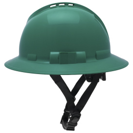 Pyramex HPT256135V Ridgeline T2 Vented Full Brim Hard Hat - 6-Point Ratchet Suspension - Green