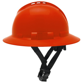Pyramex HPT256141V Ridgeline T2 Vented Full Brim Hard Hat - 6-Point Ratchet Suspension - Hi-Vis Orange