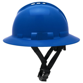 Pyramex HPT256160V Ridgeline T2 Vented Full Brim Hard Hat - 6-Point Ratchet Suspension - Blue
