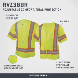 Pyramex RVZ3810BR Type R Class 3 Breakaway Safety Vest