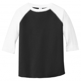 Rabbit Skins RS3330 Toddler Baseball Fine Jersey Tee - Black/White
