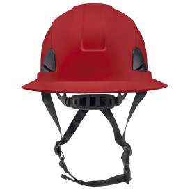 Radians RHF2V Dareware X Type II Class C Vented Full Brim Safety Helmets - Ratchet Suspension - Red