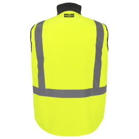 Radians SJV41B-2ZGS Type R Class 2 Hi-Vis Reversible Insulated Vest - Hi-Vis Green
