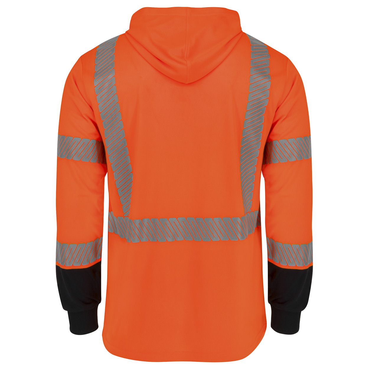 Radians ST631B-3POS Type R Class 3 Color Blocked Long Sleeve Hooded T-Shirt - Orange